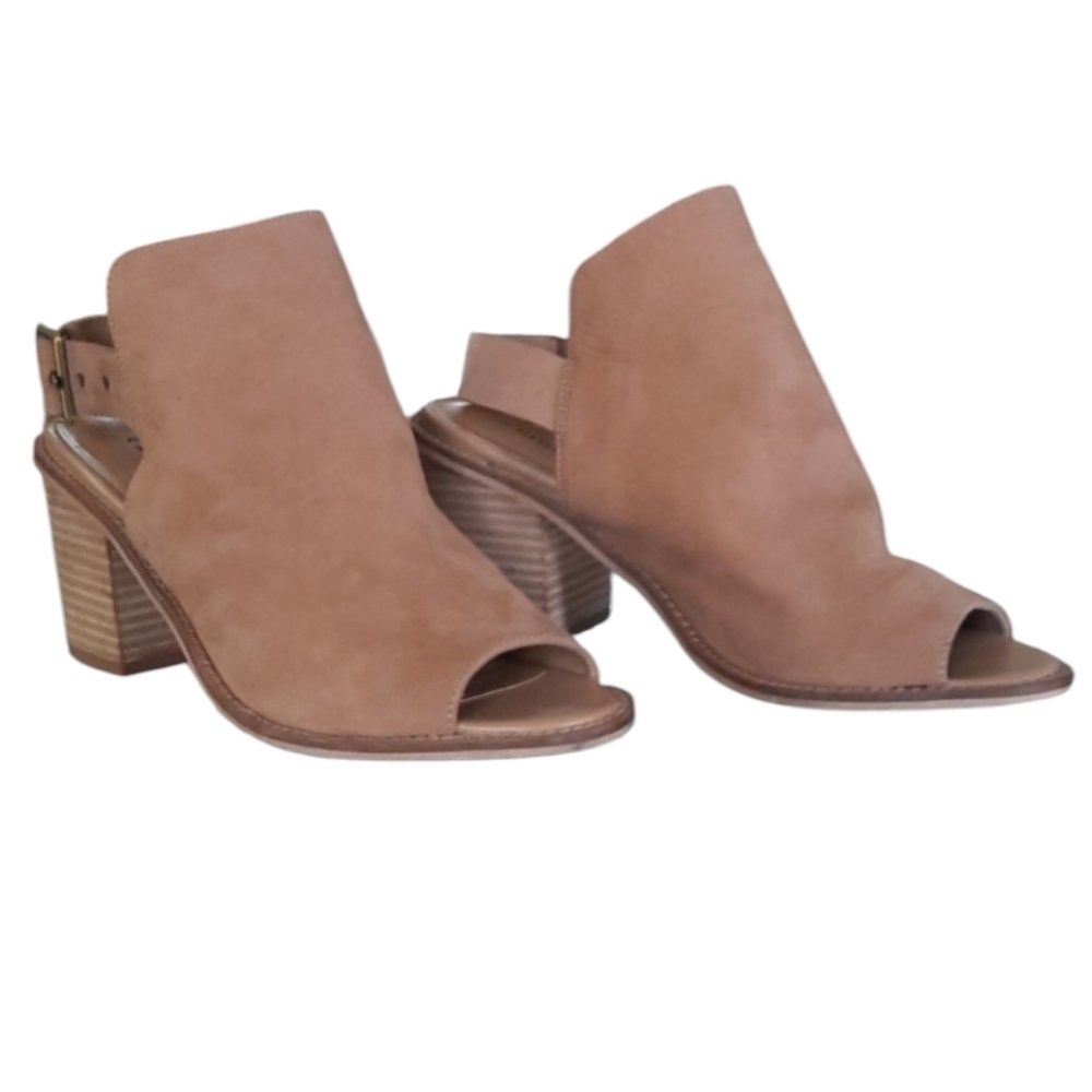Peep Toe Genuine Suede Leather Booties Chinese Laundry